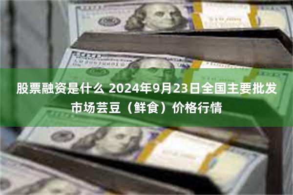 股票融资是什么 2024年9月23日全国主要批发市场芸豆（鲜食）价格行情